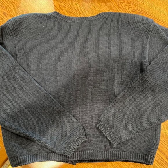 Petite 1990's Indigo Blue Rhinestone Cardigan by LizWear - Picture 2 of 3